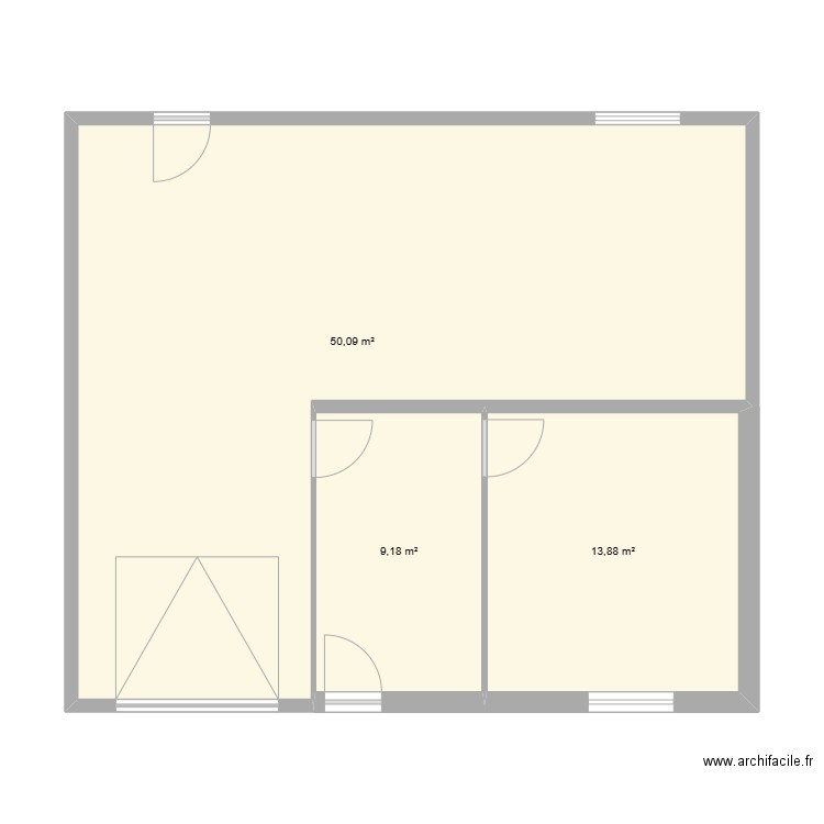 thomas et lucie. Plan de 3 pièces et 73 m2