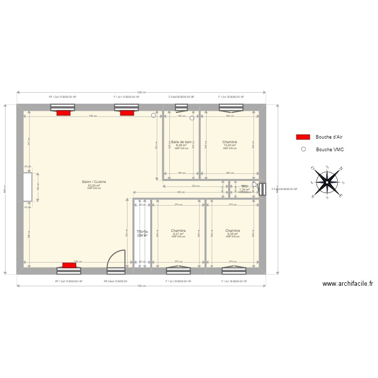 ML24011274. Plan de 12 pièces et 282 m2