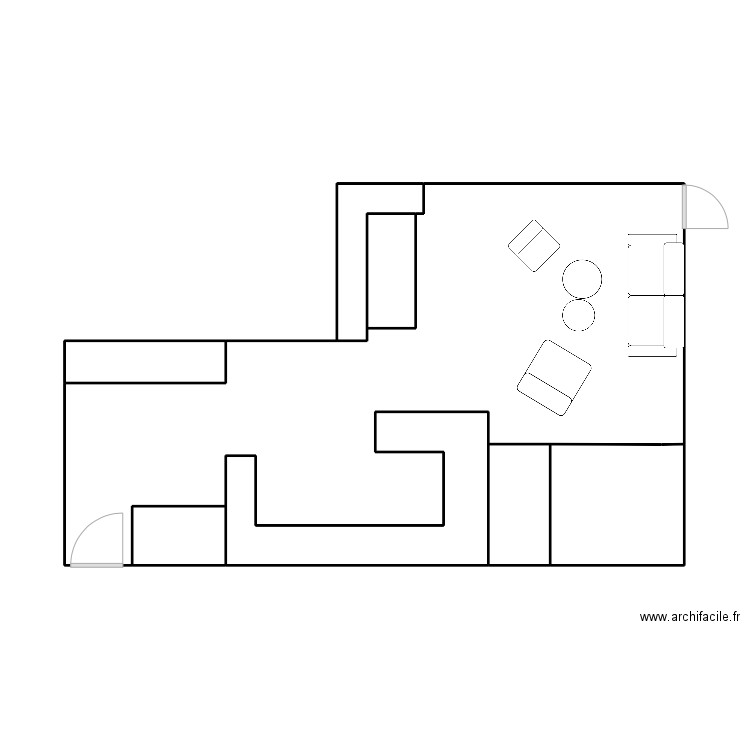 Plan appartement maison alfort sans cotation. Plan de 8 pièces et 45 m2