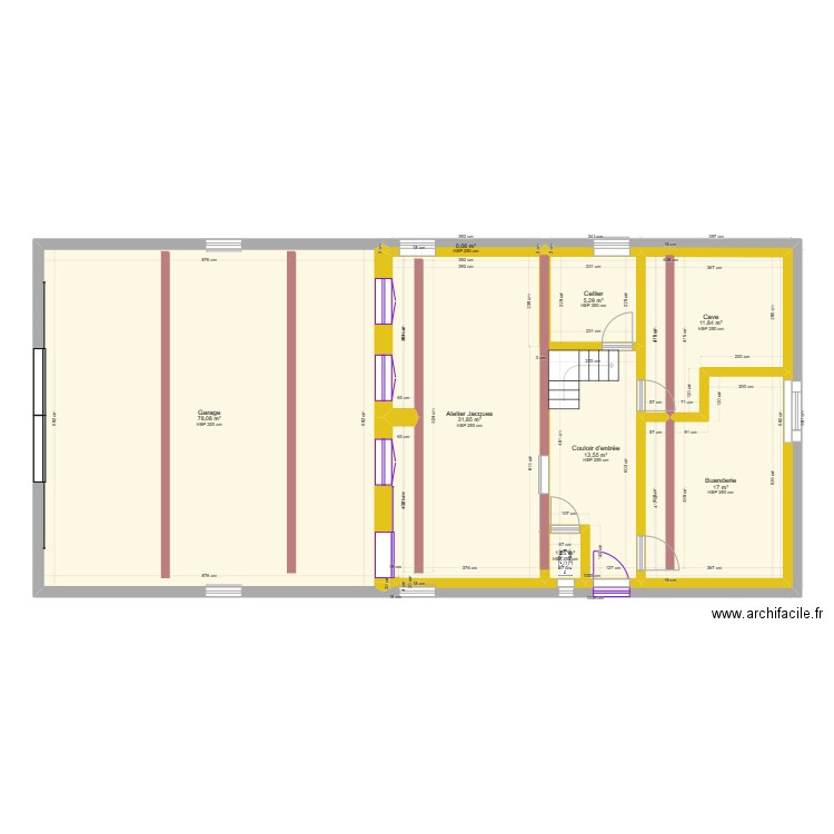 Remise 1024. Plan de 8 pièces et 158 m2