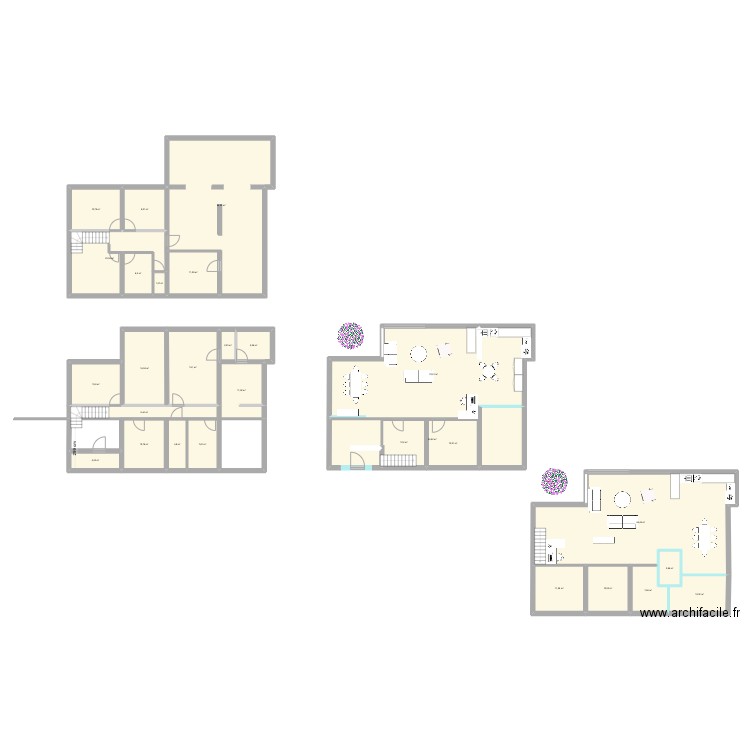 etage origine. Plan de 28 pièces et 484 m2