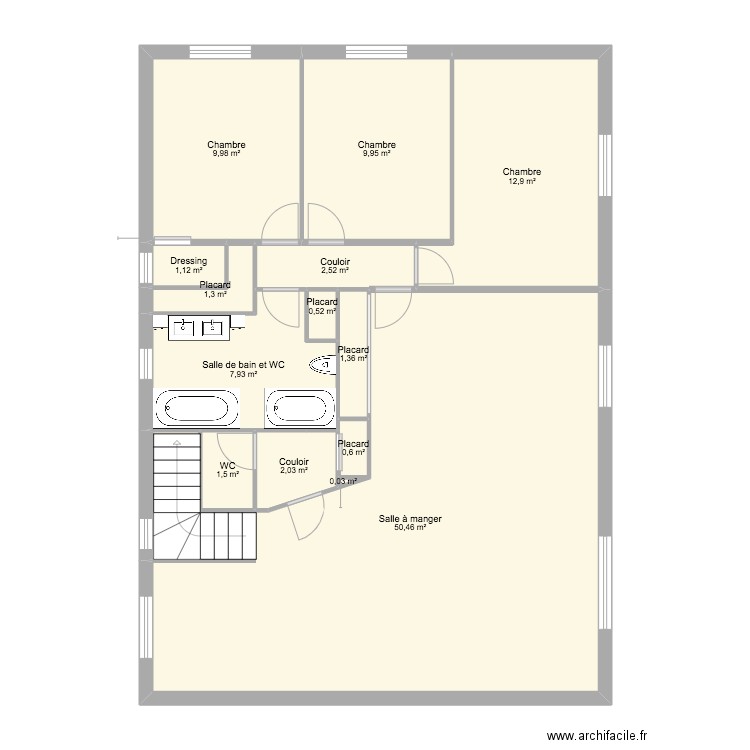 Maison option 2. Plan de 14 pièces et 102 m2