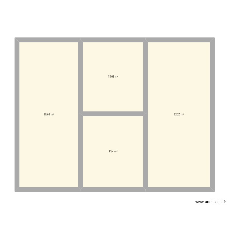 Box. Plan de 4 pièces et 93 m2