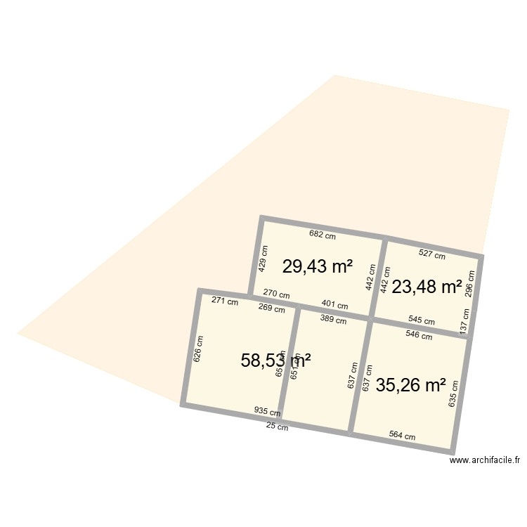 ROUSSENNAC 226. Plan de 4 pièces et 147 m2