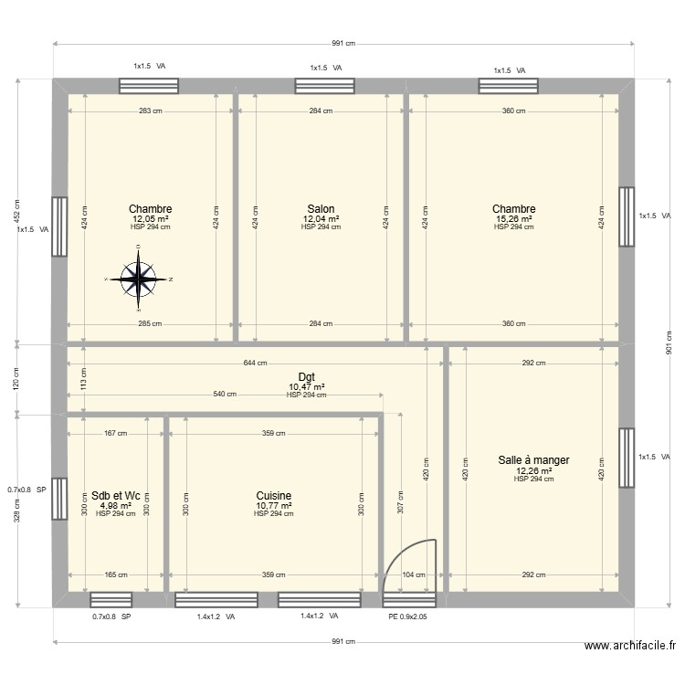 ML24018065 - MAESTRACCI R+1. Plan de 7 pièces et 78 m2