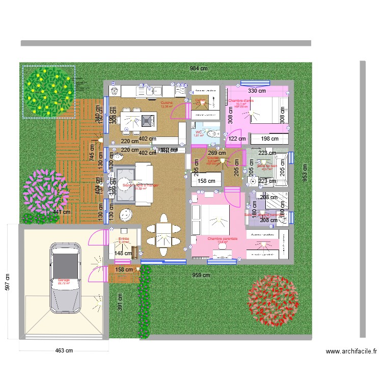 maison 3 pièces 76 m2 - maison idéale. Plan de 11 pièces et 100 m2