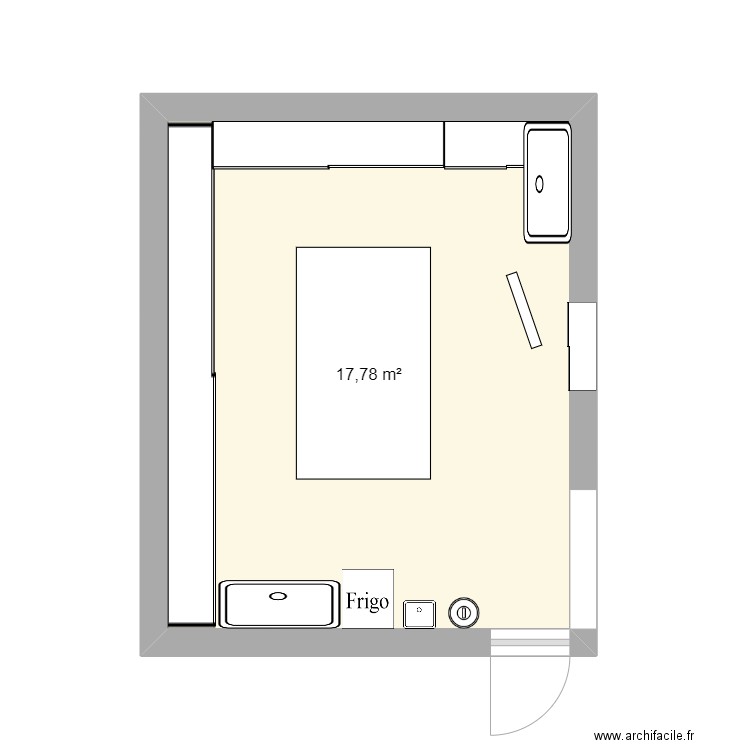 OFFICE. Plan de 1 pièce et 18 m2