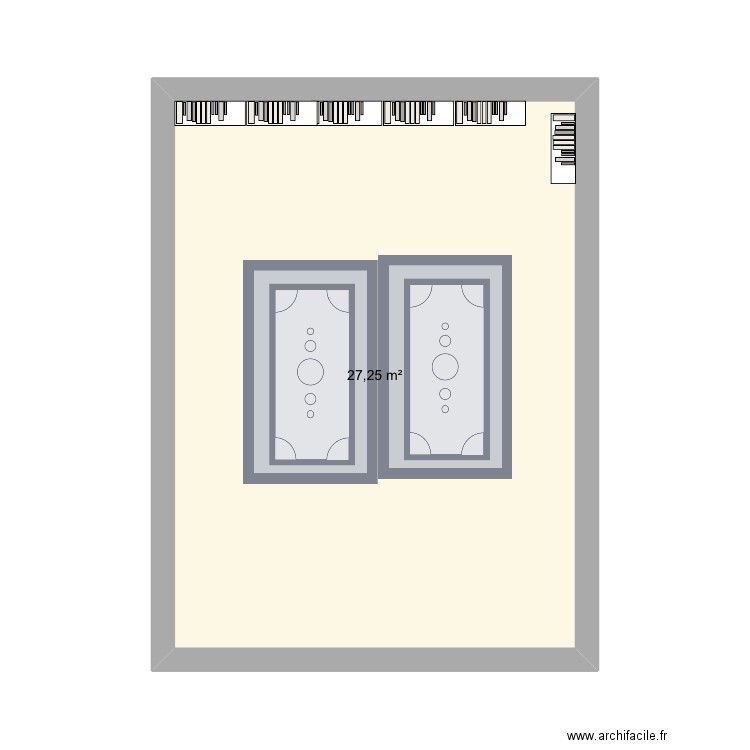 Bibliothèque . Plan de 1 pièce et 27 m2