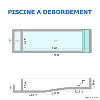 PISCINE A DEBORDEMENT 9 X 3