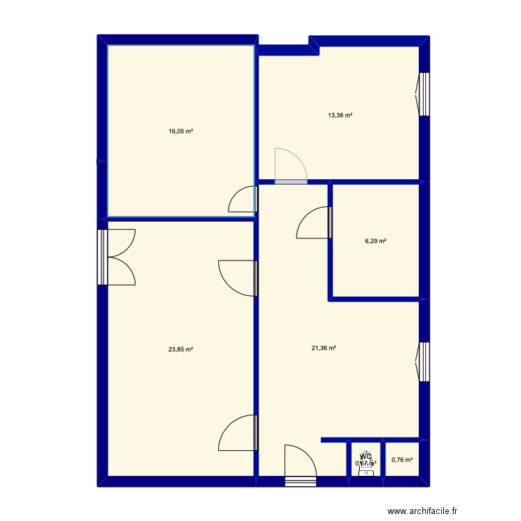 APPARTEMENT LA SAULAIE. Plan de 7 pièces et 82 m2