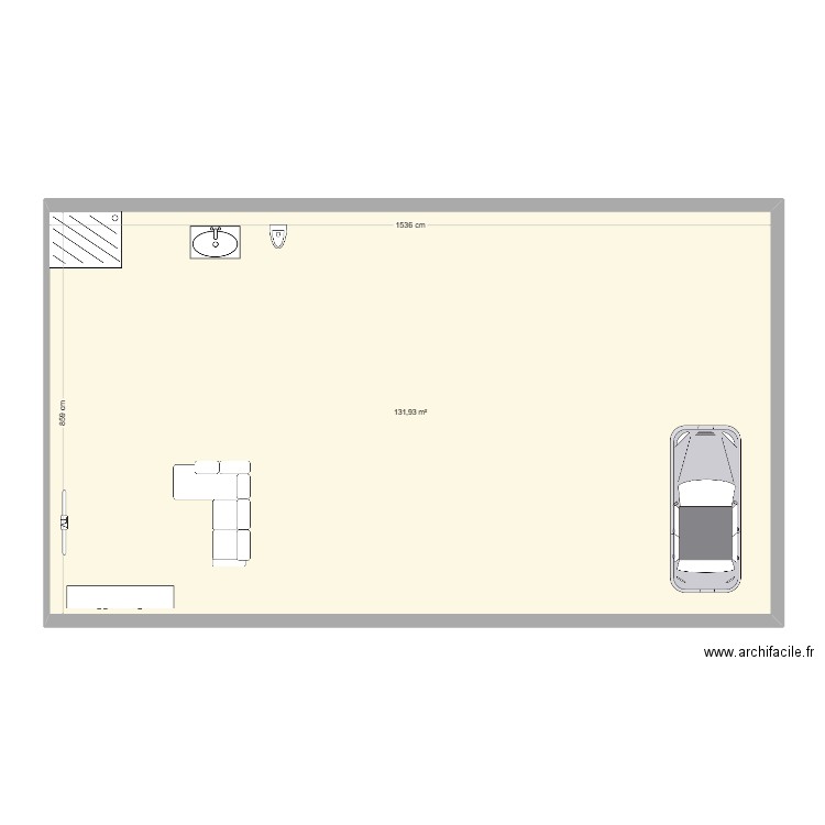 bis. Plan de 1 pièce et 132 m2