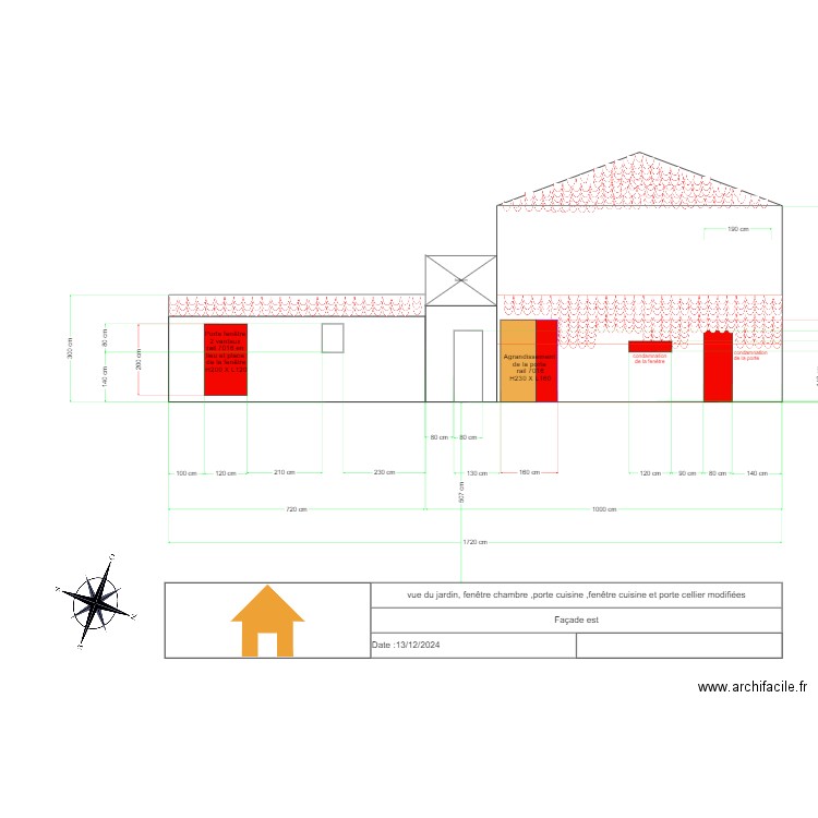 VUE JARDIN modifié façade est. Plan de 0 pièce et 0 m2