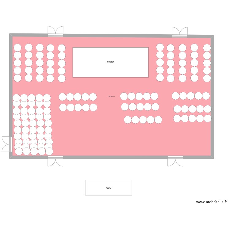 plan de salle. Plan de 1 pièce et 200 m2