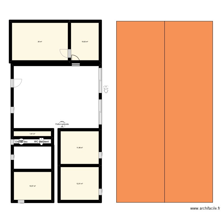 PLAN 1. Plan de 6 pièces et 66 m2