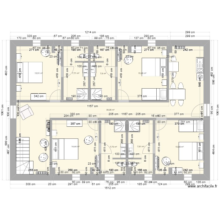 LACQUY 3. Plan de 39 pièces et 527 m2