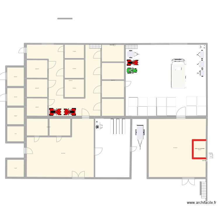 Ecurie_cortrat_V3. Plan de 17 pièces et 401 m2