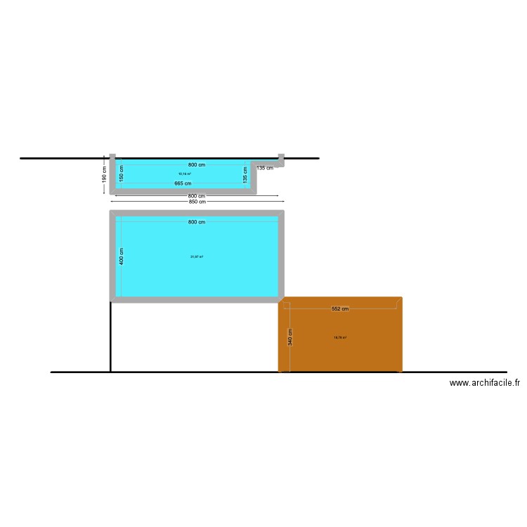 PISCINE. Plan de 7 pièces et 199 m2