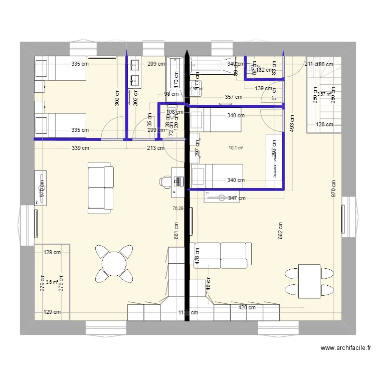 Projet avec garage grange . Plan de 8 pièces et 216 m2