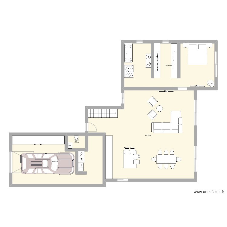 plan maison 22. Plan de 4 pièces et 137 m2