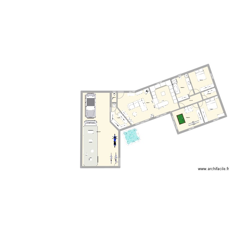 contour maison plus cotes exter 6. Plan de 10 pièces et 174 m2