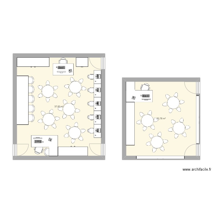 bsv permanence. Plan de 2 pièces et 62 m2