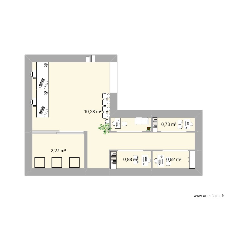 plan banque. Plan de 5 pièces et 15 m2