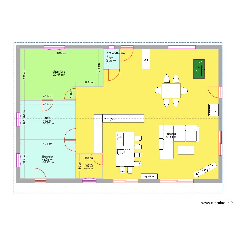 maison. Plan de 6 pièces et 186 m2