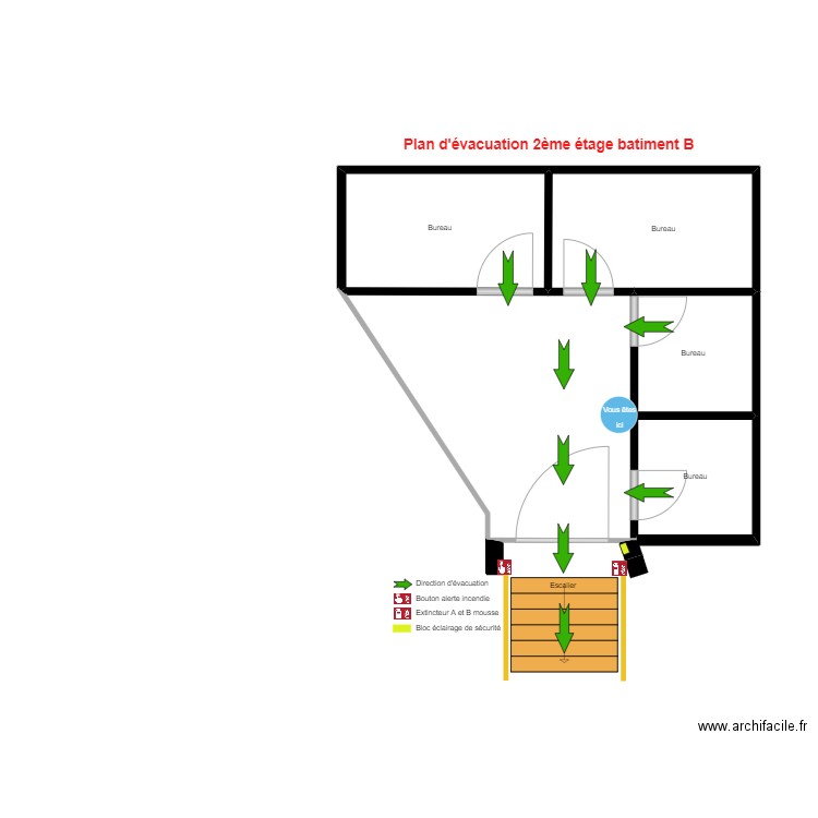 2 étage livry. Plan de 4 pièces et 19 m2