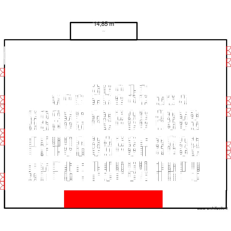 Pavillon 125 table rectangle de 8 personnes. Plan de 1 pièce et 56 m2