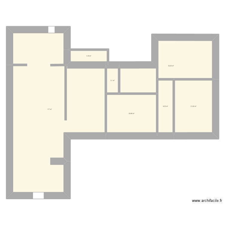 maison. Plan de 7 pièces et 208 m2