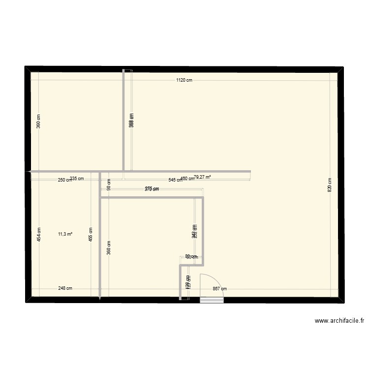 Maison 12x8. Plan de 2 pièces et 91 m2