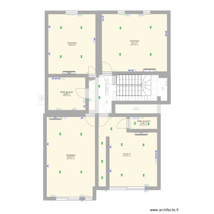 plan yusuf. Plan de 12 pièces et 214 m2