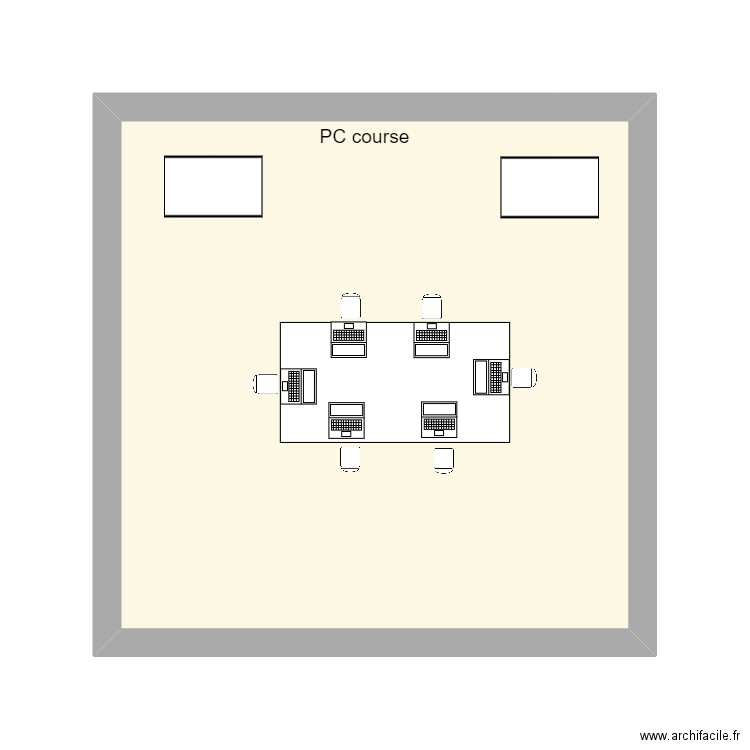 test pc course. Plan de 1 pièce et 23 m2