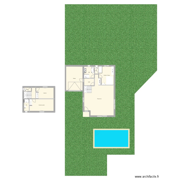 Plain-pied 2. Plan de 11 pièces et 140 m2