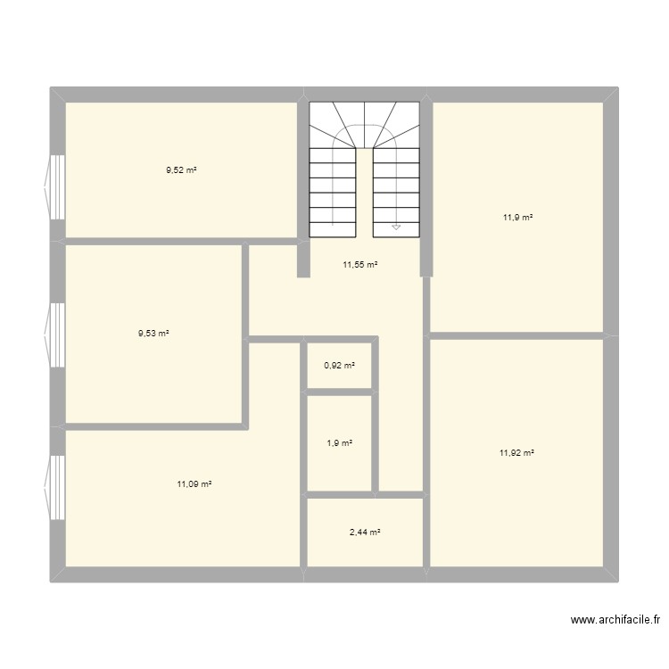 58 saint louis. Plan de 9 pièces et 71 m2