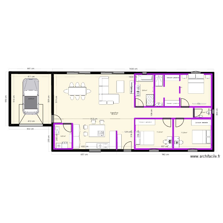 Maison120m2. Plan de 7 pièces et 177 m2