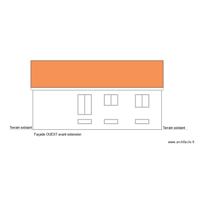 Façade OUEST avant. Plan de 0 pièce et 0 m2