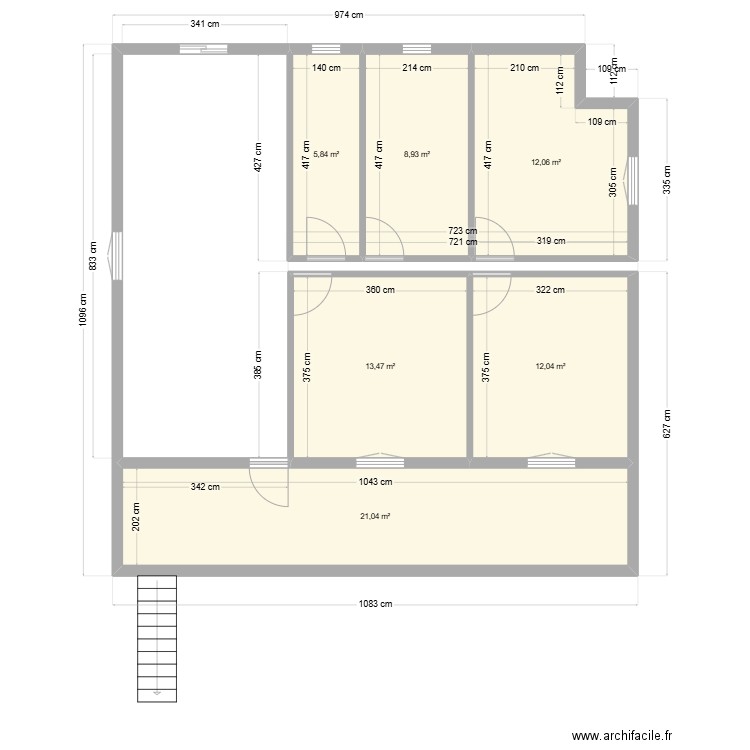 PLAN 3. Plan de 6 pièces et 73 m2