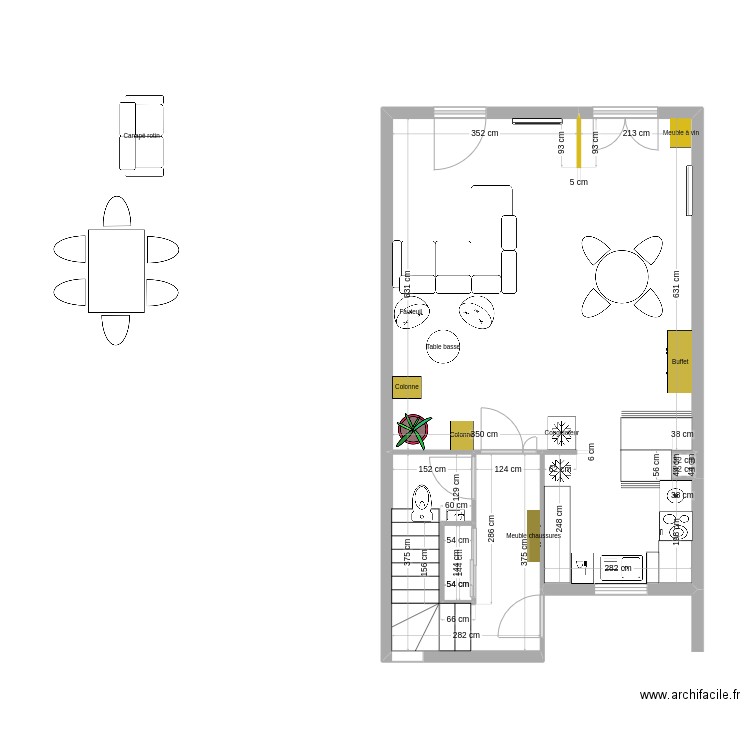 Juvignac RDC 2. Plan de 4 pièces et 53 m2