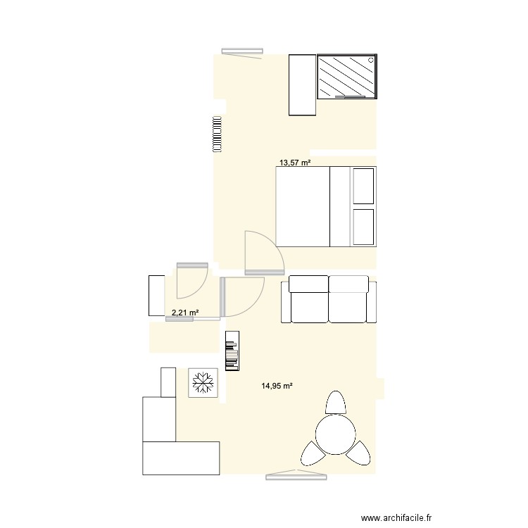 Appartement 2025. Plan de 3 pièces et 31 m2