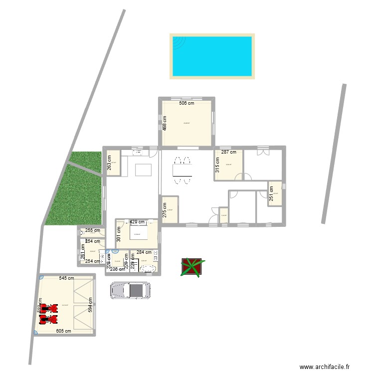 MAISON. Plan de 12 pièces et 202 m2