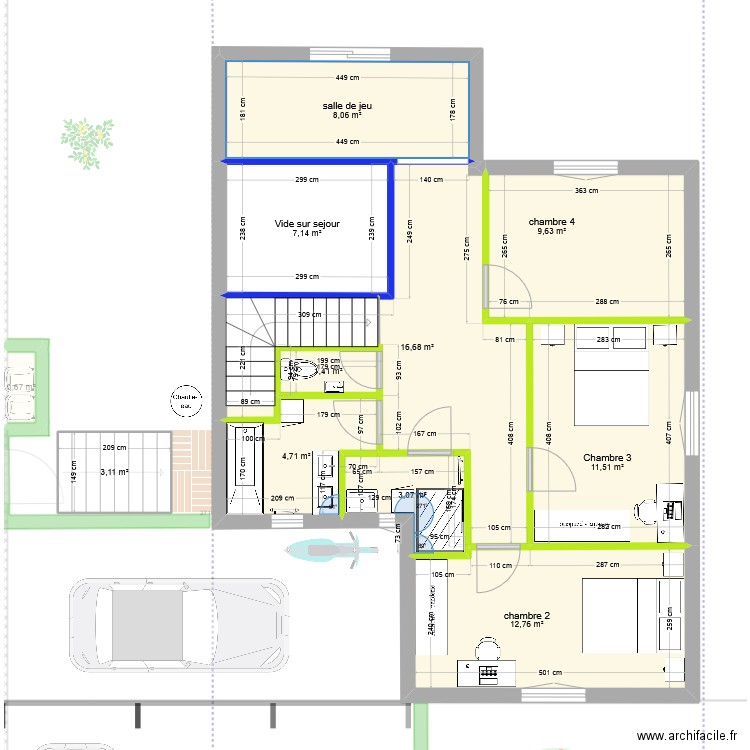 terrain villelongue dim ok maison 2. Plan de 17 pièces et 166 m2