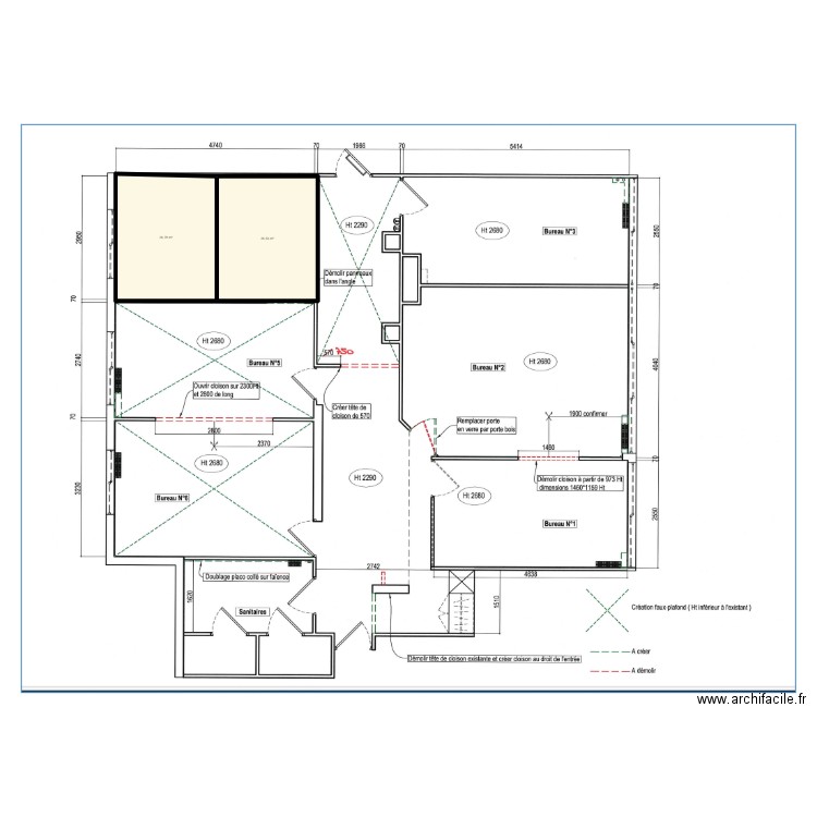 Plan Emmanuelle. Plan de 2 pièces et 53 m2