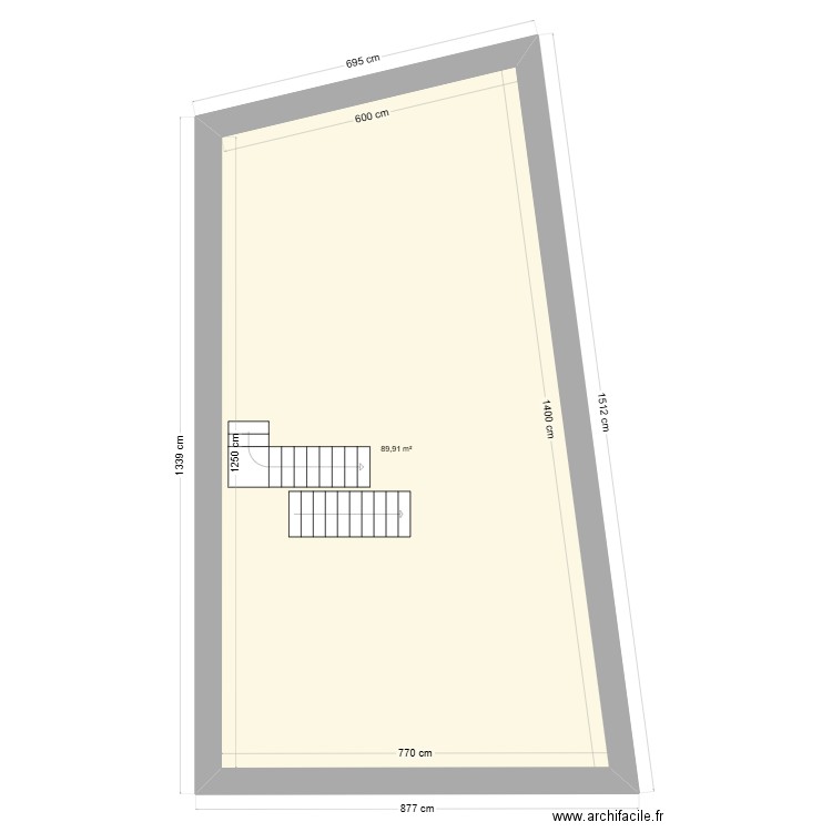 VIDE. Plan de 1 pièce et 90 m2