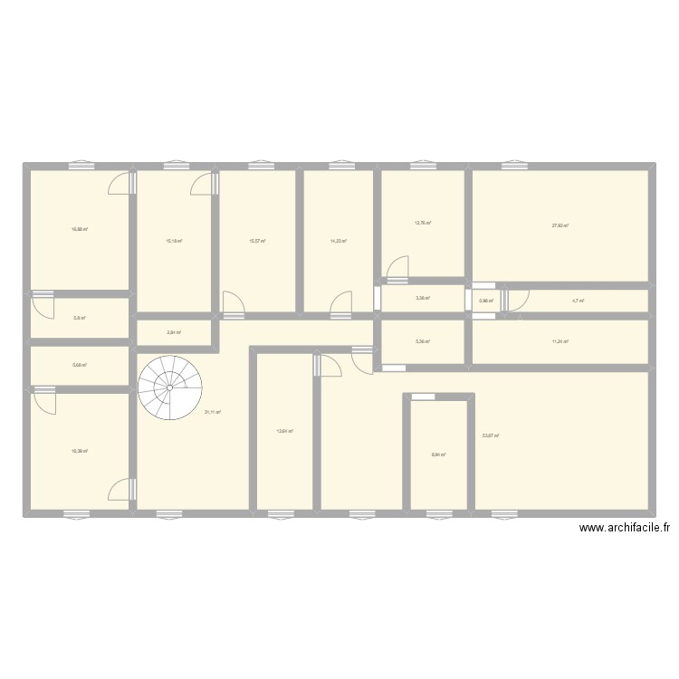 BUREAU COM IN MEDOC EXISTANT. Plan de 19 pièces et 265 m2