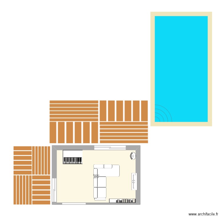 SALLE A MANGER ROQUEBRUNE. Plan de 1 pièce et 24 m2