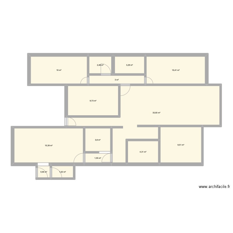 Maison LEA. Plan de 14 pièces et 110 m2