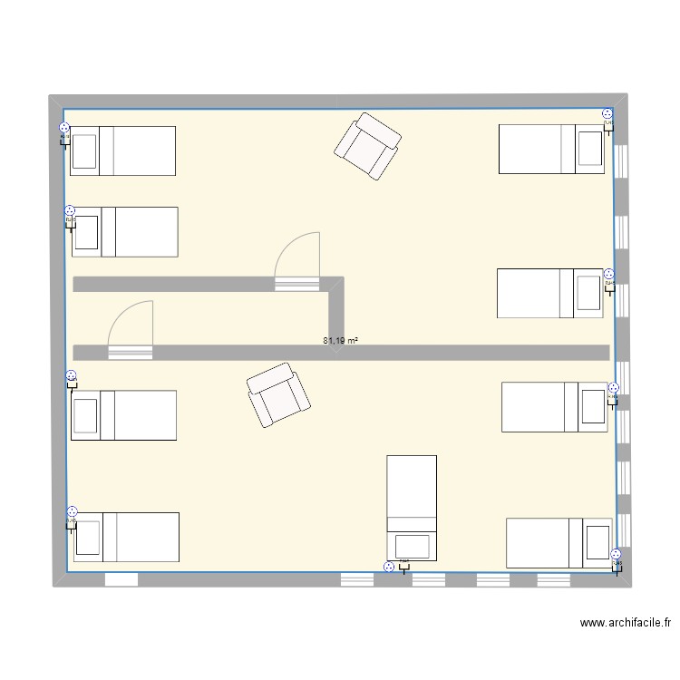 TRX RATP. Plan de 1 pièce et 81 m2