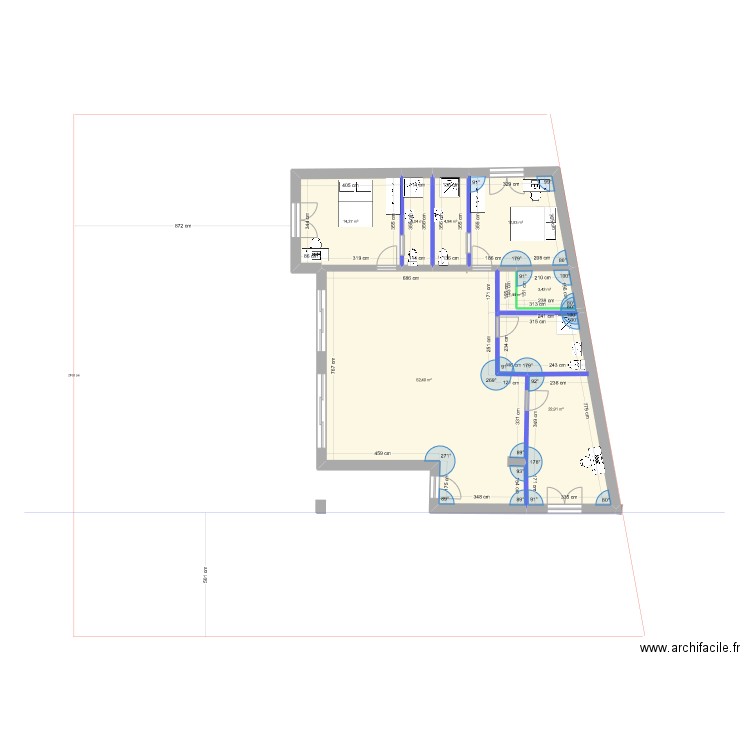 palaiseau terrain 350ke rdc+masse PC. Plan de 8 pièces et 126 m2