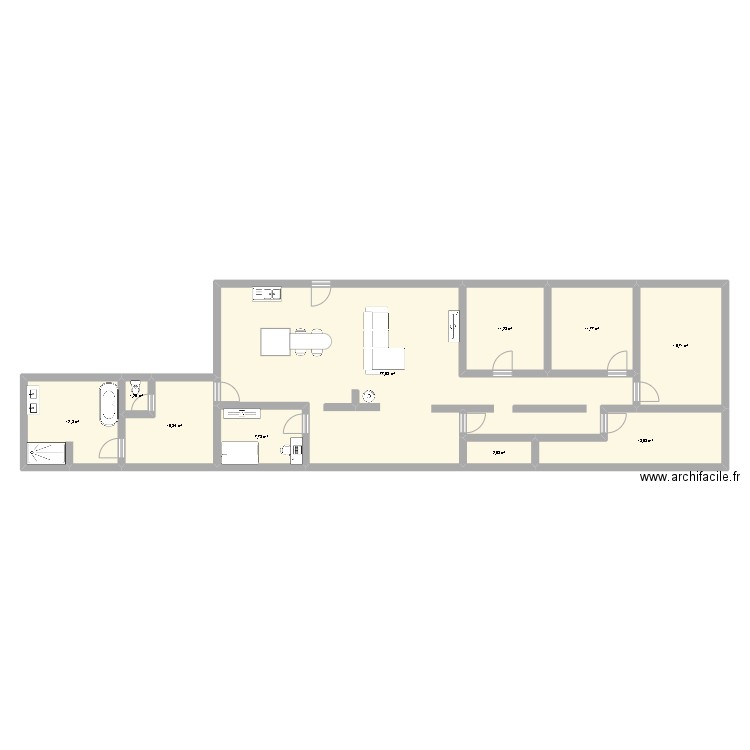 Maison. Plan de 10 pièces et 166 m2